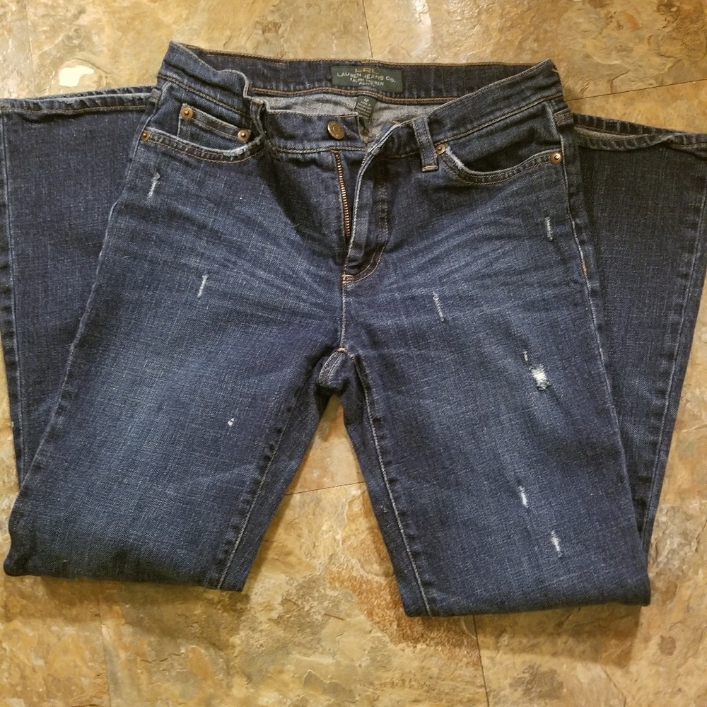 RL petite distressed jeans